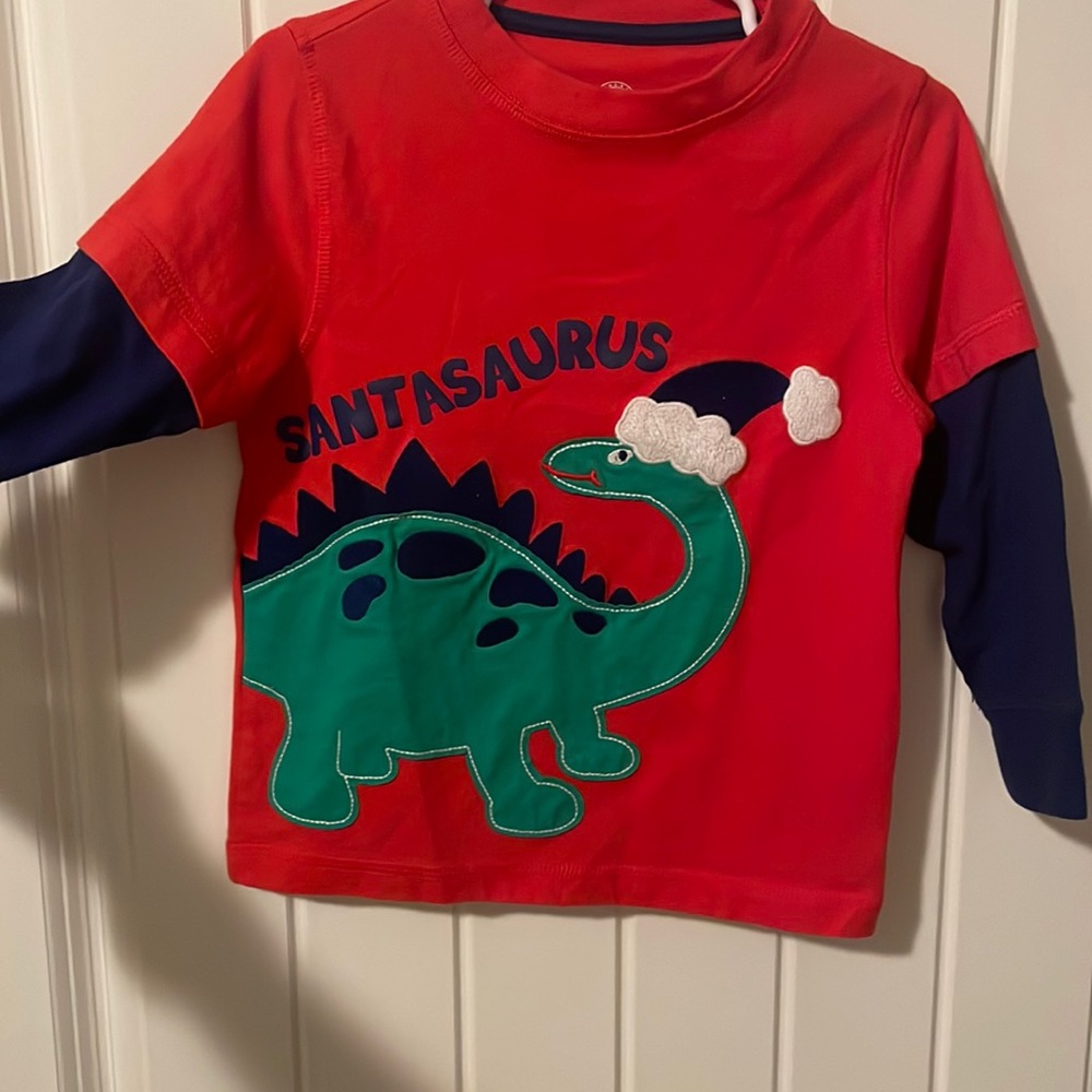 Santa-Saurus dinosaur Santa long sleeve shirt